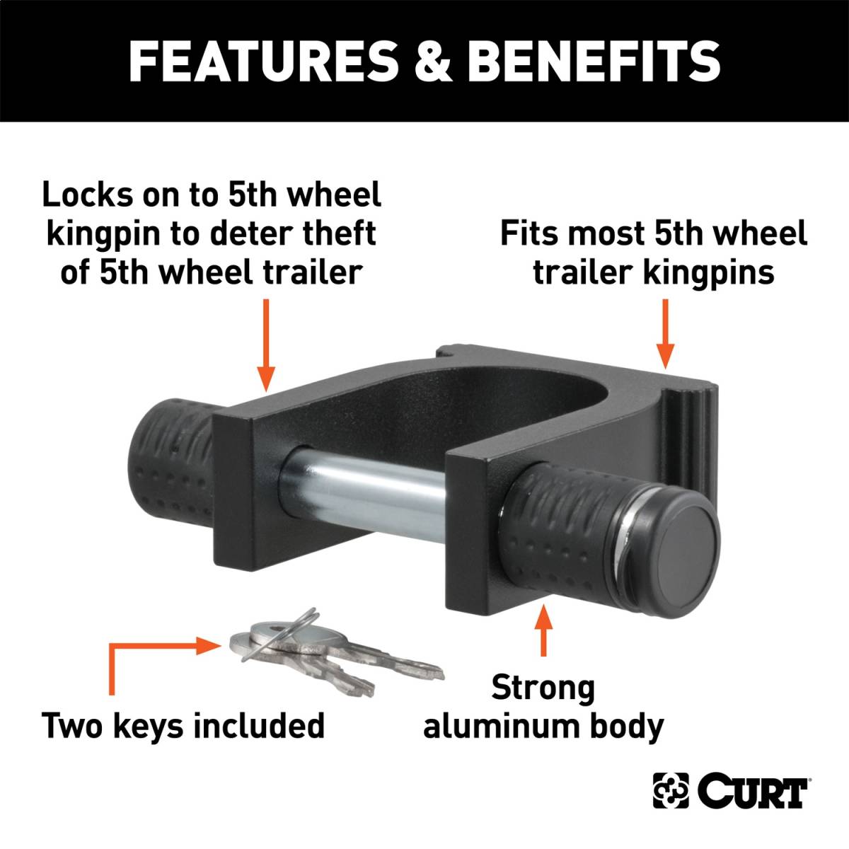 Fifth Wheel King Pin Lock, CURT, 23255 Nelson Truck Equipment and  Accessories