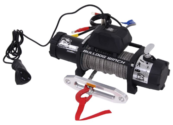 Bulldog Winch - Bulldog Winch 8000lb Winch w/5.2hp Series Wound Motor,100ft Synthetic Rope, Alum Frld (10044)