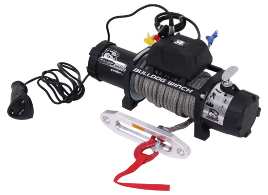 Bulldog Winch - Bulldog Winch 9500lb Winch w/5.5hp Series Wound, 100ft Synthetic Rope, Aluminum Frld (10045)