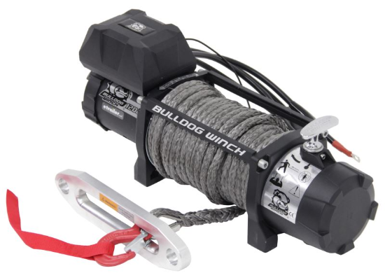 Bulldog Winch - Bulldog Winch 12000lb Winch w/6.0hp Series Wound, 100ft Synthetic Rope, Aluminum Frld (10046)