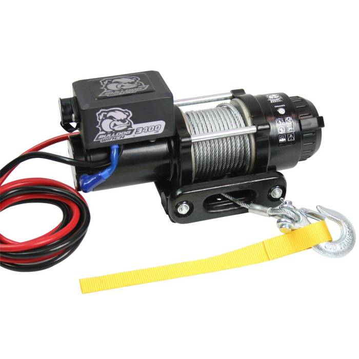 Bulldog Winch - Bulldog Winch 3400lb Trailer/Utility Winch 45' Wire Rope, Hawse Fairlead, Mnt Plate (15017)