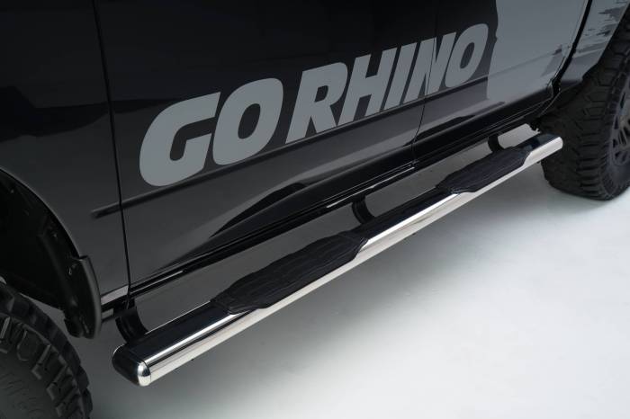 Go Rhino - Go Rhino - 105450673PS - 1000 Series 5in Oval Side Steps, Polished Stainless, 73in long