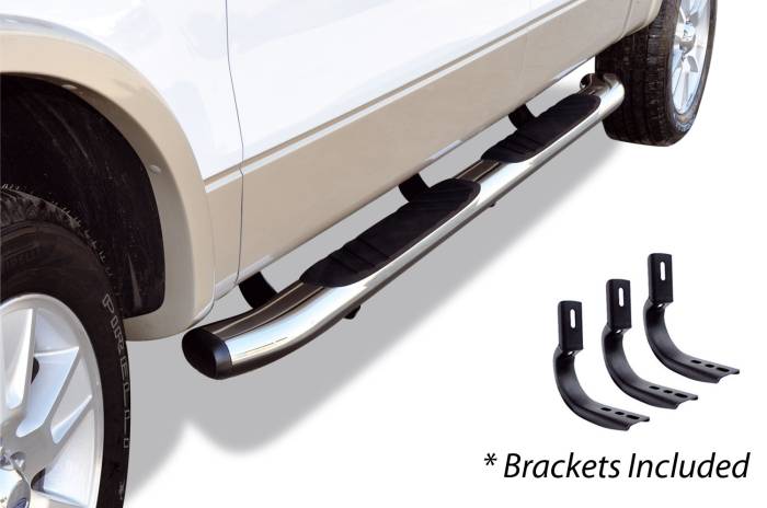 Go Rhino - Go Rhino - 685403580CC - 5in OE Xtreme Composite SideSteps Kit - 80in Long Chrome + Brackets