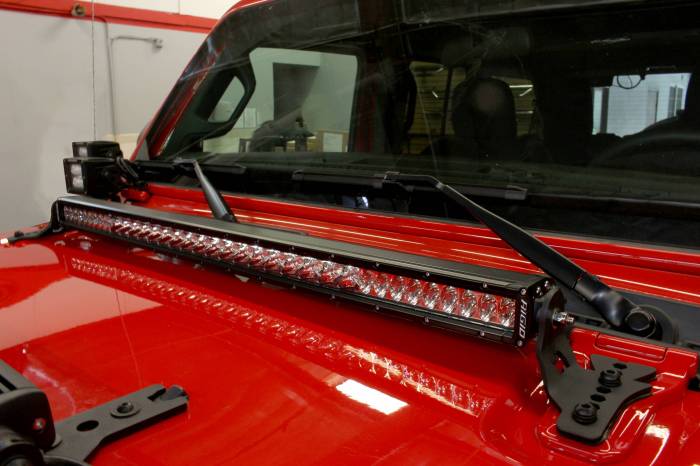 Go Rhino - Go Rhino - 731300T - Jeep Wrangler JL & JLU Hood hinge Mount for a 30in Single Row LED Bar