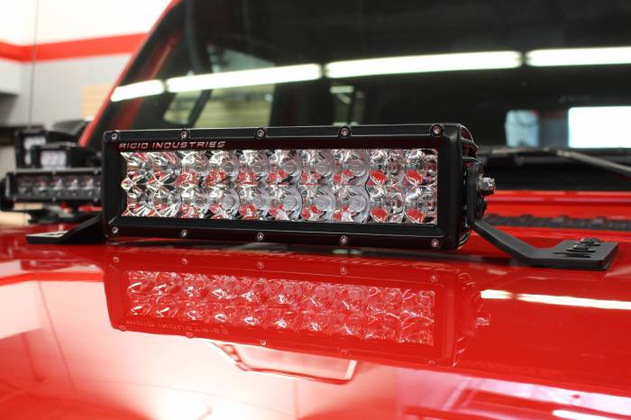 Go Rhino - Go Rhino - 732100T - Jeep Wrangler JL & JLU Center Hood Mount 10in Double Row LED Bar