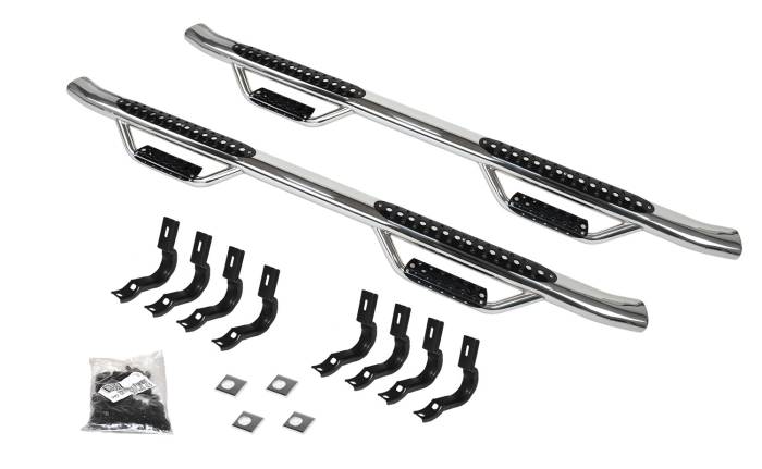 Go Rhino - Go Rhino - D44048PS - DOMINATOR D4 Dual-Step(TM) Cab-Length SideSteps (For Gas Vehicles)