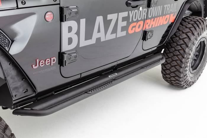 Go Rhino - Go Rhino - DS4505T - Dominator DS Sliders w/ Optional Removeable Step Pads, Black Powdercoat Finish