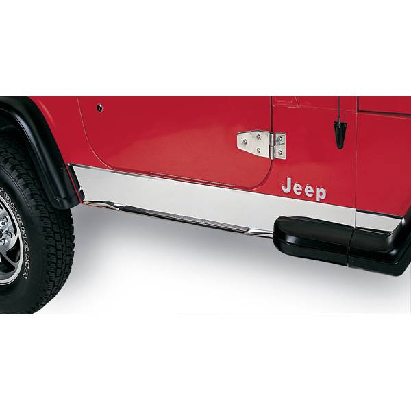 Rugged Ridge - Rocker Panel Cover, Stainless Steel; 87-95 Jeep Wrangler YJ