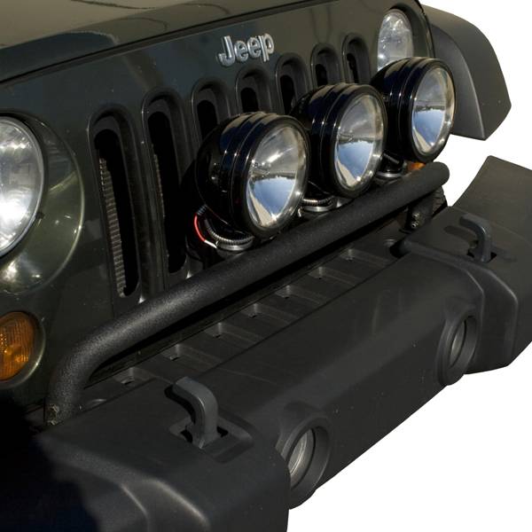 Rugged Ridge - Bumper Mounted Light Bar, Textured Black; 07-16 Jeep Wrangler JK