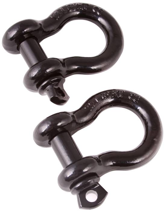 Rugged Ridge - D-Ring Shackles, 3/4-Inch, Black, Steel, Pair