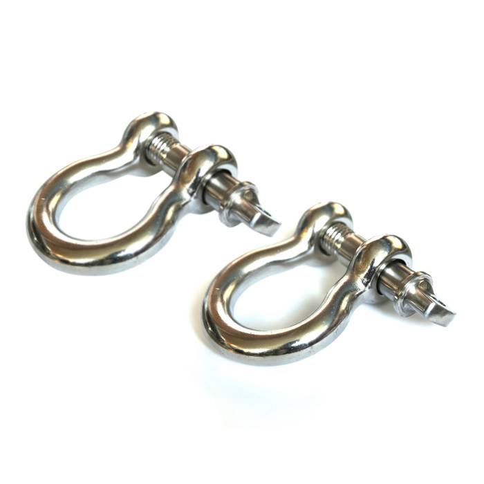 Rugged Ridge - D-Ring Shackles,  3/4 Inch, Stainless Steel, Pair