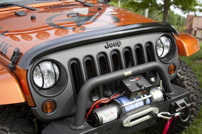 Rugged Ridge - Wraparound Bug Deflector, Smoke; 07-16 Jeep Wrangler JK