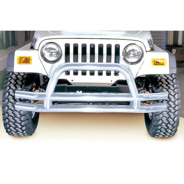 Rugged Ridge - Double Tube Front Bumper, 3 Inch, Stainless Steel; 76-06 Jeep Models