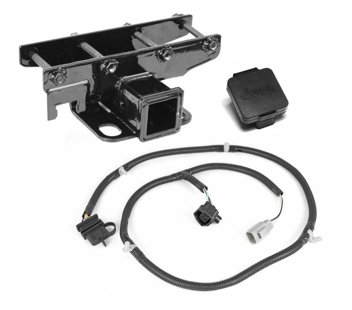 Rugged Ridge - Receiver Hitch Kit, Jeep Logo; 07-16 Jeep Wrangler JK