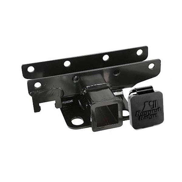 Rugged Ridge - Receiver Hitch Kit, Rugged Ridge Logo; 07-16 Jeep Wrangler JK