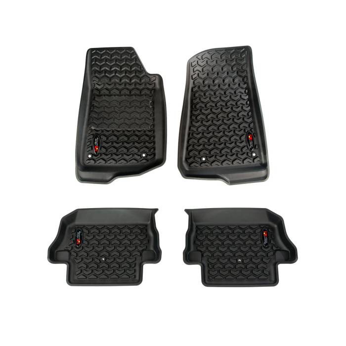 Rugged Ridge - All Terrain Floor Liner Kit, Front/Rear, Black, 18-19 Jeep Wrangler JL, 2 Dr