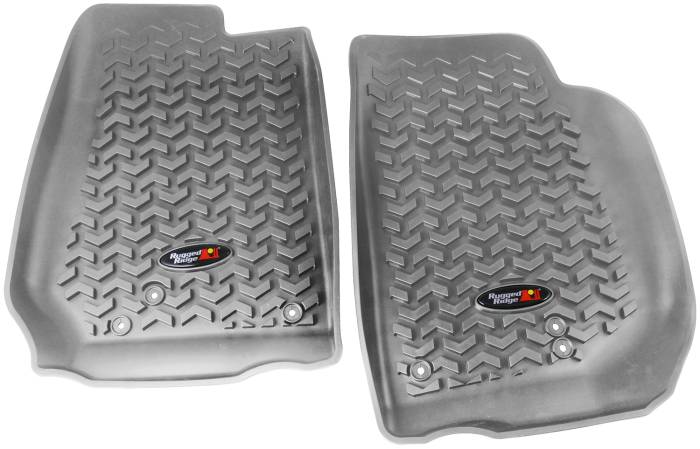 Rugged Ridge - Floor Liners, Front, Gray; 07-16 Jeep Wrangler JK