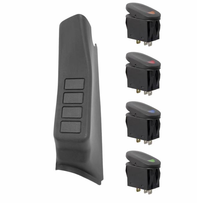 Rugged Ridge - A-Pillar 4 Switch Pod Kit, Black, LHD; 11-16 Jeep Wrangler JK