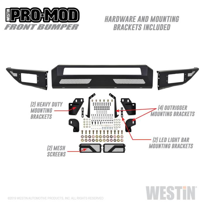 Westin - Westin Pro-Mod Front Bumper 58-41175