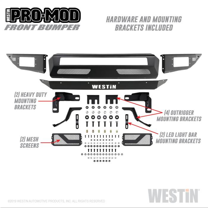 Westin - Westin Pro-Mod Front Bumper 58-41015