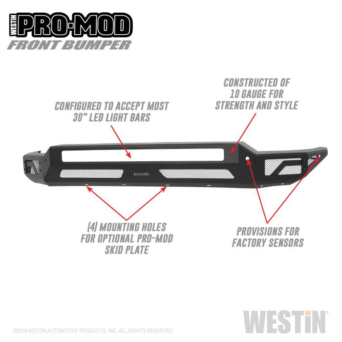 Westin - Westin Pro-Mod Front Bumper 58-41225