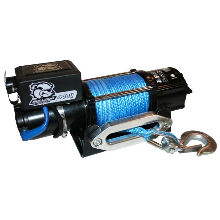 Bulldog Winch - Bulldog Winch 4400lb Trailer/Utility Winch 50' Syn Rope, Hawse Fairlead, Mnt Plate (15020)