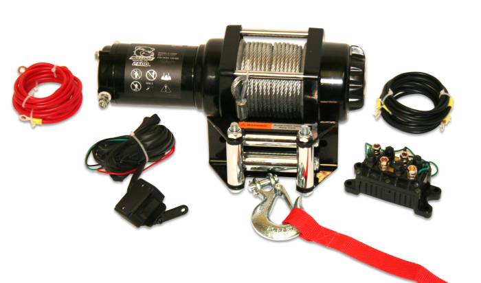 Bulldog Winch - Bulldog Winch 2500lb ATV Winch, with Mini-Rocker Switch, Mounting Channel, Roller Fairlead (15006)