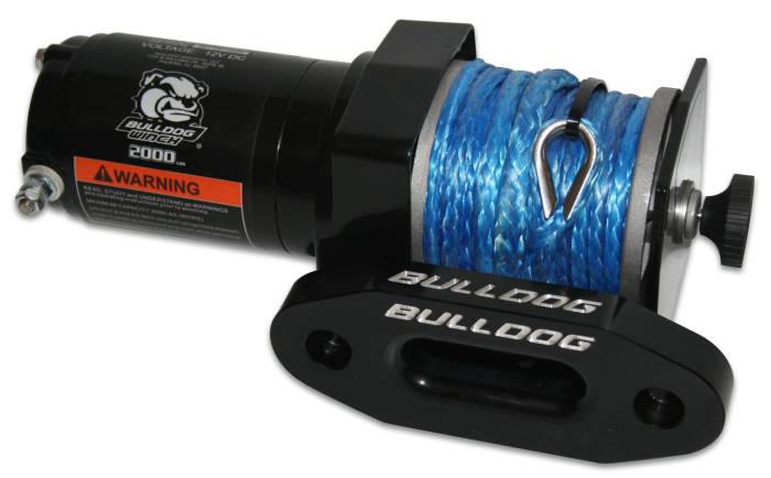 Bulldog Winch - Bulldog Winch 2000lb ATV Winch w/Syn Rope, Mini-Rocker Switch, Mnt Channel, Alu Hawse Fairlead (15010)