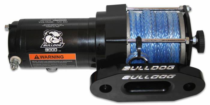 Bulldog Winch - Bulldog Winch 3000lb ATV Winch w/Syn Rope, Mini-Rocker Switch, Mnt Channel, Alu Hawse Fairlead (15011)