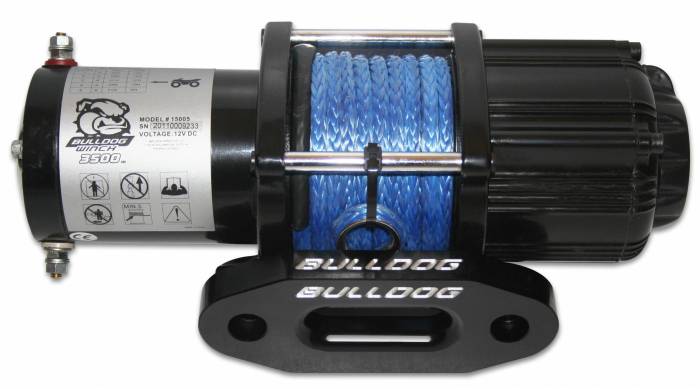 Bulldog Winch - Bulldog Winch 3500lb UTV Winch, Syn Rope, Alu Hse Frld, Contactor, 50ft rope, Mnt Chnl (15013)