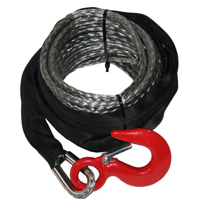 Bulldog Winch - Bulldog Winch 8mm x 50ft Synthetic Rope, Grey (20226)