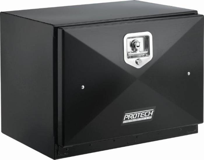 ProTech - ProTech Mild Steel Toolbox; Black Powder Coat; Single, Drop-Down Door; Stainless Steel T-Handle Lock (22-2028B-BK)