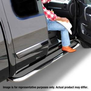 Go Rhino - Go Rhino - 4306PS - 3in Tubular Side Bars for 2019 Ram 1500 Crew Cab, Polished Stainless Finish - Image 1