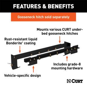 CURT - CURT 600 Series Install Kit Gooseneck Hitch 60664 - Image 2