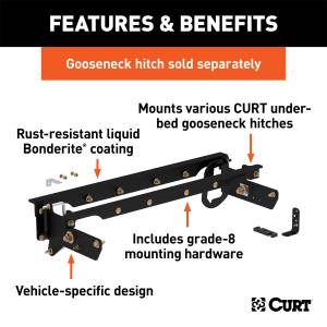 CURT - CURT 600 Series Install Kit Gooseneck Hitch 60644 - Image 2