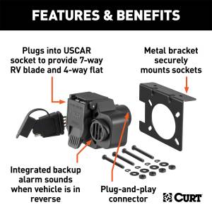 CURT - CURT 7-Way Round RV To 4-Way Flat Adapter 57101 - Image 2