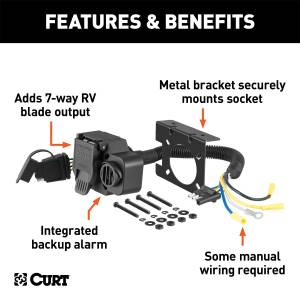 CURT - CURT 7-Way Round RV To 4-Way Flat Adapter 57102 - Image 2