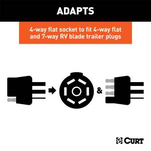 CURT - CURT 7-Way Round RV To 4-Way Flat Adapter 57102 - Image 3