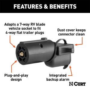 CURT - CURT 7-Way Round RV To 4-Way Flat Adapter 57724 - Image 2