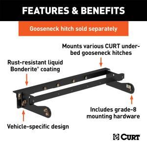 CURT - CURT Under-Bed Double Lock Gooseneck Install Kit 60624 - Image 2