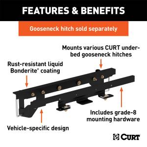 CURT - CURT Under-Bed Double Lock Gooseneck Install Kit 60658 - Image 2