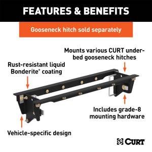 CURT - CURT Under-Bed Double Lock Gooseneck Install Kit 60647 - Image 2