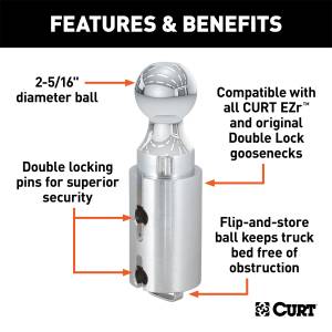 CURT - CURT Double Lock Gooseneck Ball 60616 - Image 2