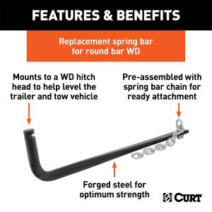 CURT - CURT Weight Distribution Replacement Spring Bar Kit 17117 - Image 2