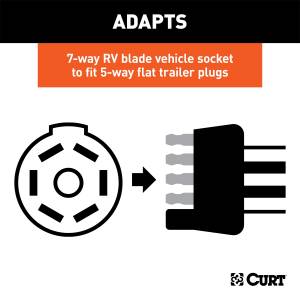 CURT - CURT 7-Way Round RV To 5-Way Flat Adapter 57725 - Image 3