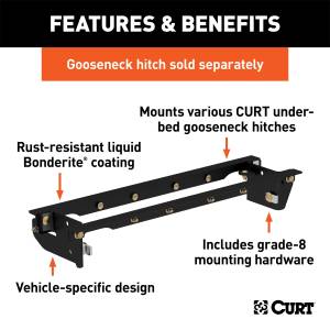 CURT - CURT Under-Bed Double Lock Gooseneck Install Kit 60645 - Image 2