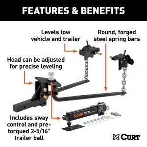 CURT - CURT Weight Distributing Hitch Round Bar 17062 - Image 3