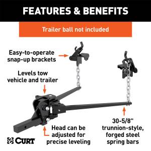 CURT - CURT Weight Distributing Hitch Trunion Bar 17300 - Image 3