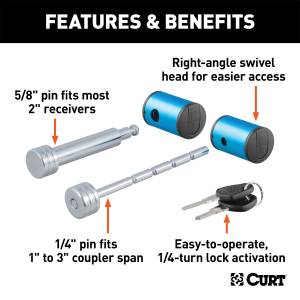 CURT - CURT Right Angle Hitch And Coupler Lock Set 23505 - Image 2