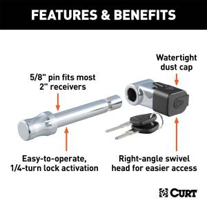 CURT - CURT Right Angle Hitch Pin Lock 23510 - Image 2